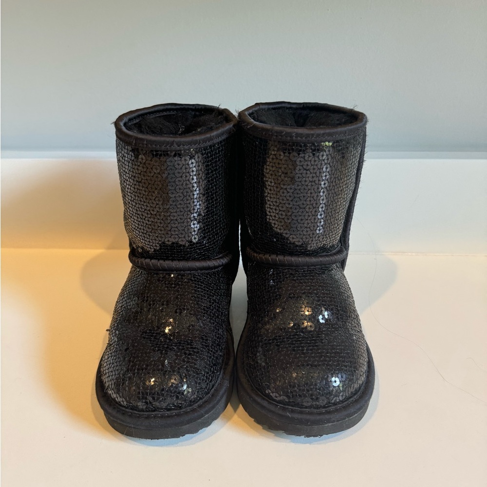 UGG size 10 toddler black sequin boots